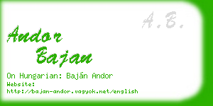 andor bajan business card