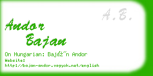 andor bajan business card